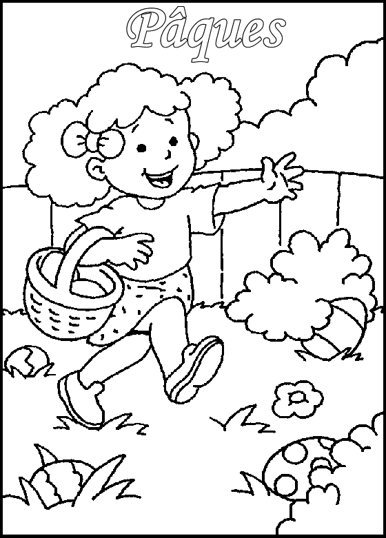 Coloriage Enfant de Pâques